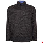 KAM 6297 Dobby Print L/S Shirt - black/blue